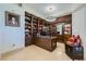 A well-appointed home office with custom built-ins and ample storage at 9103 Alta Drive Dr # 407, Las Vegas, NV 89145