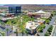 Elevated shot of commercial district showcasing the mix of retail and office spaces, roads, and landscaping at 10228 Shell Star Ave, Las Vegas, NV 89135