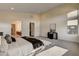 Spacious main bedroom with natural light, ensuite bathroom and contemporary design at 10228 Shell Star Ave, Las Vegas, NV 89135