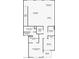 Detailed floorplan showcasing the layout of the living room, kitchen, primary bedroom and bathroom at 226 White Crest Peak Ave, Henderson, NV 89015