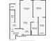 Detailed floorplan showcasing the layout of the living room, kitchen, bedroom, and bathroom at 226 White Crest Peak Ave, Henderson, NV 89015