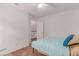 This bedroom has a ceiling fan and neutral-toned walls and carpeting at 3821 E Summit Ave, Pahrump, NV 89061