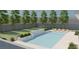 Beautiful backyard featuring a luxurious pool, lounge chairs, privacy wall, and mature trees at 6945 Unicorn Street, Las Vegas, NV 89131
