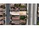 Bird's-eye view showcasing property, surrounding homes, and street layout at 9034 Grenache St, Las Vegas, NV 89148