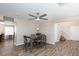Inviting dining area featuring a ceiling fan and tile flooring at 9039 Alex Creek Ave, Las Vegas, NV 89149
