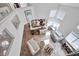 Aerial view of living room boasting lots of natural light and a large open floor plan at 9348 Buckhaven Dr, Las Vegas, NV 89117