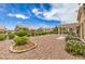 Well-maintained backyard with gravel landscaping, desert plants and a covered patio at 10421 Linfield Pl, Las Vegas, NV 89134