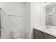Bathroom features a modern vanity with a white countertop, shower, and toilet at 1103 Tektite Ave, Henderson, NV 89011