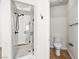 Bright bathroom features a glass shower and separate toilet room at 2164 Noonday Ct, Henderson, NV 89052