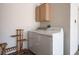 Bright laundry room with washer, dryer, storage, and shelving provides a functional space for chores at 2315 Sun Cliffs St, Las Vegas, NV 89134