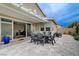 A beautiful patio with dining area and lounge area offer seamless indoor-outdoor living at 2651 Deep Canyon St, Henderson, NV 89044