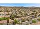 Charming neighborhood aerial view highlighting multiple residences with well-manicured lawns and mountain views at 2717 Cool Lilac Ave, Henderson, NV 89052
