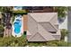 Overhead view of backyard with pool and house roof at 2717 Cool Lilac Ave, Henderson, NV 89052