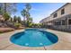 A refreshing pool surrounded by lush landscaping, perfect for relaxation and outdoor enjoyment in the backyard at 2717 Cool Lilac Ave, Henderson, NV 89052