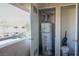 Utility closet shows a water heater and a vacuum with building exterior in background at 3400 Cabana Dr # 2010, Las Vegas, NV 89122