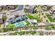 Stunning aerial view reveals the home's pool, verdant lawns, putting green and outdoor amenities at 362 Port Reggio St, Las Vegas, NV 89138