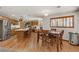 Open kitchen and dining area with stainless steel appliances and lots of counter space at 4075 E Oquendo Rd, Las Vegas, NV 89120