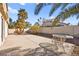 Backyard patio with palm trees and desert landscaping at 433 Old Palms Dr, Las Vegas, NV 89123