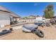 Spacious backyard with room for parking, recreational vehicles and toys at 60 N Fogg St, Las Vegas, NV 89110
