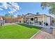 Spacious backyard with a covered patio and low-maintenance artificial grass, perfect for outdoor living at 823 Spikenard Dr, Henderson, NV 89002
