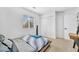 Bedroom features a horizontal-slat window, neutral carpet, and double closet at 823 Spikenard Dr, Henderson, NV 89002