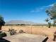 The backyard shows a beautiful mountain view from the patio at 8616 Willow Cabin St, Las Vegas, NV 89131