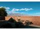 Outdoor view of backyard landscaping with views of the surrounding landscape at 8616 Willow Cabin St, Las Vegas, NV 89131