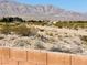 Panoramic view of the desert landscape and mountains beyond the backyard fence at 8616 Willow Cabin St, Las Vegas, NV 89131