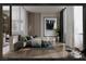 Bright bedroom with hardwood floors and large windows at 924 S First St # 306C, Las Vegas, NV 89101
