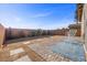 Landscaped backyard featuring a brick patio, gravel, and desert plants at 10431 Seelos St, Las Vegas, NV 89178