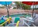 Relaxing backyard pool area with comfortable lounge seating for enjoying the outdoors at 10902 Pentland Downs St, Las Vegas, NV 89141