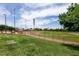 Well-maintained baseball field with lighting, spectator seating and grass infield in a community at 1413 Gentle Brook St, North Las Vegas, NV 89084