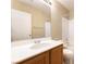 Bathroom with a large vanity, tiled floor, and a shower-tub combo at 2152 Jasper Bluff St # 103, Las Vegas, NV 89117