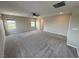 Expansive bedroom features carpet, a ceiling fan, recessed lighting, and several windows at 2620 Tolmezzo St, Henderson, NV 89044