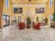 Beautiful living room with high ceilings and travertine floors at 30 Via Vasari # 103, Henderson, NV 89011