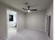 A minimal bedroom that has a bathroom and closet in the background at 4525 Dean Martin Dr # 1507, Las Vegas, NV 89103
