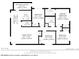 Floor plan of the home featuring multiple bedrooms, living room, and kitchen dimensions at 49 Constitution Ave, Henderson, NV 89015
