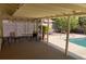 Inviting patio adjacent to the pool, offering a perfect space for relaxation at 5821 Santa Catalina Ave, Las Vegas, NV 89108