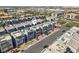Aerial view of modern townhomes with roof decks in a well-maintained community, providing a birds-eye perspective at 8042 Misty Canyon Ave, Las Vegas, NV 89113