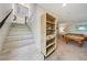 Staircase leading to recreation area featuring pool table and shelves at 8042 Misty Canyon Ave, Las Vegas, NV 89113