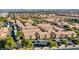 Aerial view of a multi-unit residential neighborhood with desert landscaping and city skyline backdrop at 8410 Eldora Ave # 2046, Las Vegas, NV 89117