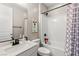 Bathroom featuring a vanity with a modern faucet and a shower-tub combination at 10101 Heron Lake Ave, Las Vegas, NV 89178