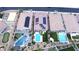 Aerial view showcases private backyards with pools, spas, and solar panels for energy efficiency at 10601 Skye Arroyo Ave, Las Vegas, NV 89166