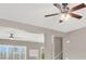 Living room showcasing high ceilings, a ceiling fan, and an open layout at 176 Jay Porter Ave, Henderson, NV 89002