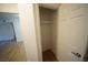 Open hallway closet featuring one shelf and bar to hang clothes at 2606 S Durango Dr # 165, Las Vegas, NV 89117