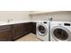 Laundry room with cabinetry, sink, washer and dryer at 3084 Porte La Paz Ave, Henderson, NV 89044