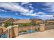 Pool view from balcony in a Gathering-friendly community on a sunny day at 689 Sea Star St, Henderson, NV 89002