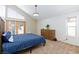 Relaxing primary bedroom with carpet floor, slider glass door to the backyard, and a walk-in closet at 9817 Dardanelle Ct, Las Vegas, NV 89117