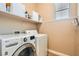 Laundry room with washer, dryer, and storage at 10121 Iron Wood Peak Ave, Las Vegas, NV 89166