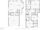 A two-story floor plan features a garage, living room, kitchen, pantry, four bedrooms, and three bathrooms at 10650 Little Horse Creek Ave, Las Vegas, NV 89129